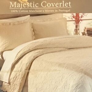 Majestic Taupe Cotton Coverlet Taupe Twin size 67” x 96”